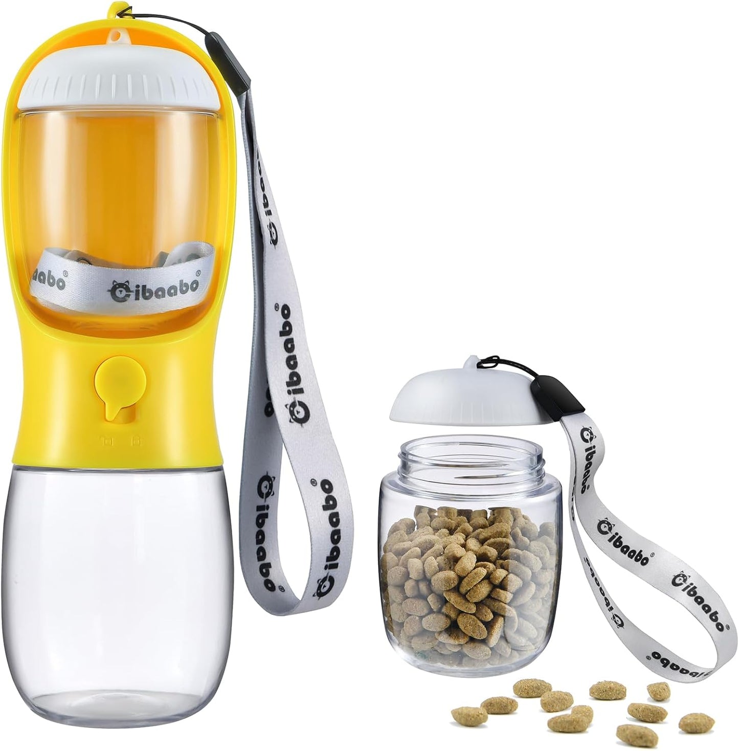 Cibaabo Portable Dog Water Bottle with Food Container and Travel Bowl - Essential Accessories for Puppies and Cats During Walks and Hikes