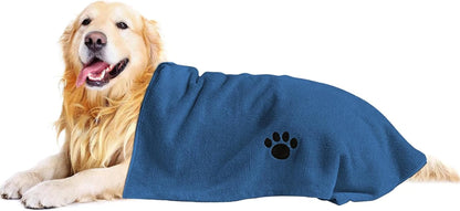 Puomue Super Absorbent Microfiber Dog Towels for Efficient Drying, Soft Pet Grooming Towel, 40 x 23.6 Inches, Ideal for Dog Showers and Baths for All Dog Sizes, Grey