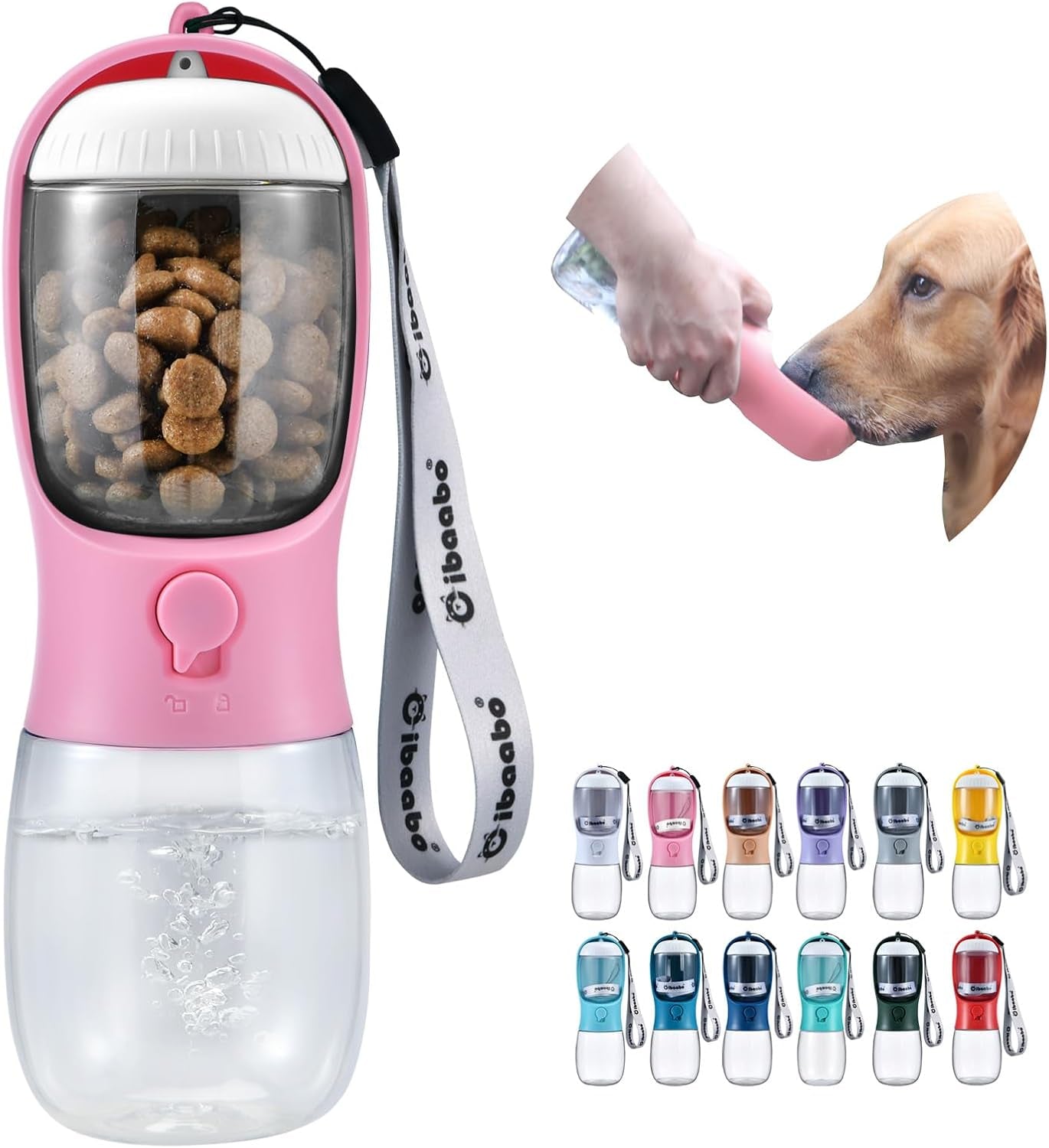 Cibaabo Portable Dog Water Bottle with Food Container and Travel Bowl - Essential Accessories for Puppies and Cats During Walks and Hikes