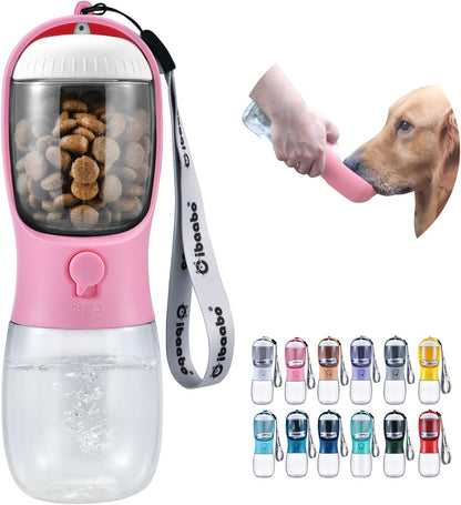 Cibaabo Portable Dog Water Bottle with Food Container and Travel Bowl - Essential Accessories for Puppies and Cats During Walks and Hikes