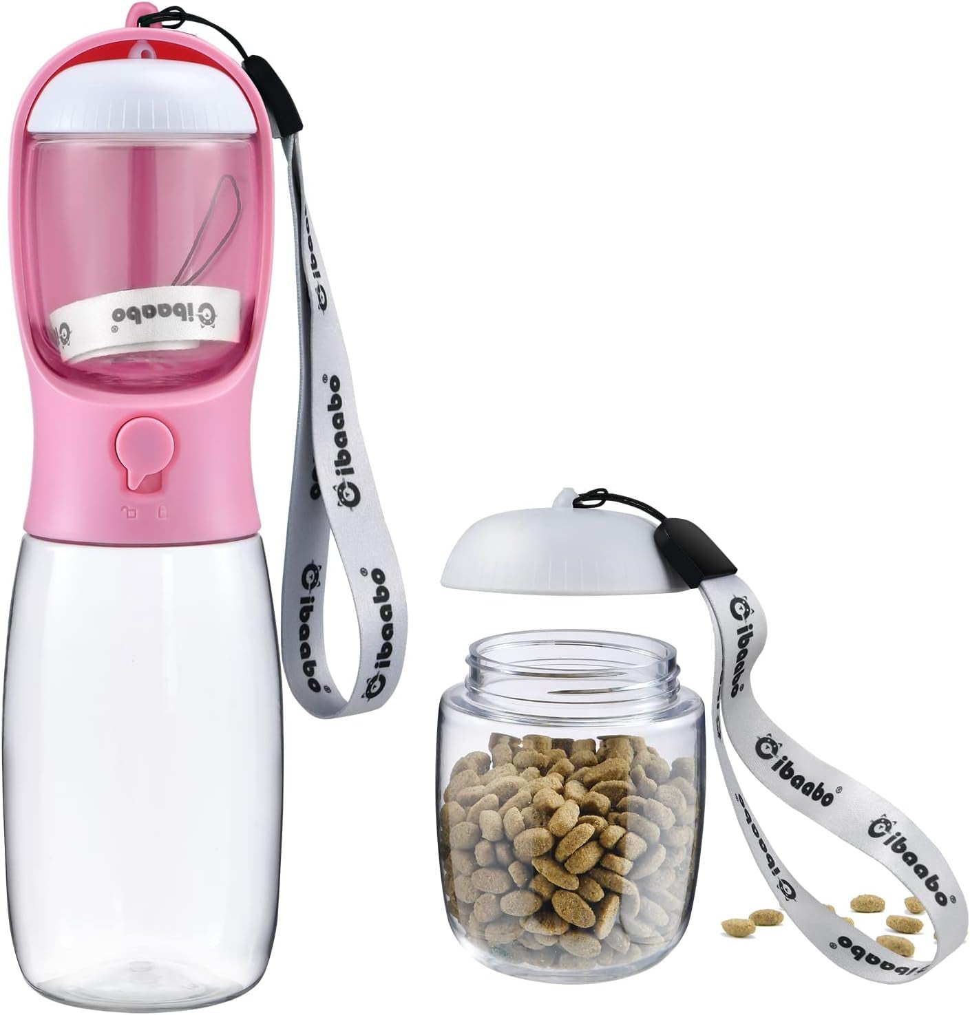 Cibaabo Portable Dog Water Bottle with Food Container and Travel Bowl - Essential Accessories for Puppies and Cats During Walks and Hikes