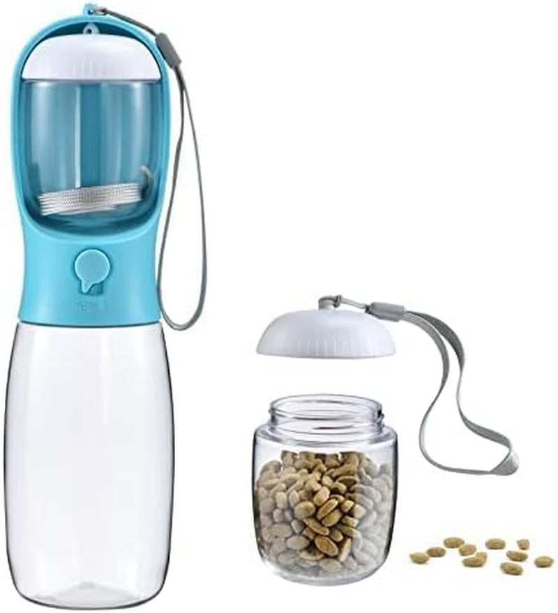 Cibaabo Portable Dog Water Bottle with Food Container and Travel Bowl - Essential Accessories for Puppies and Cats During Walks and Hikes