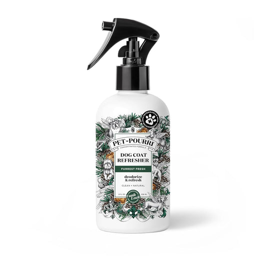 Poo-Pourri Furrest Fresh Dog Deodorizing Spray, 8 Fl Oz - Essential Oil Pet Odor Neutralizer with Fir, Amber, and Cedarwood Scent, Vet Recommended, Paraben & Sulfate-Free