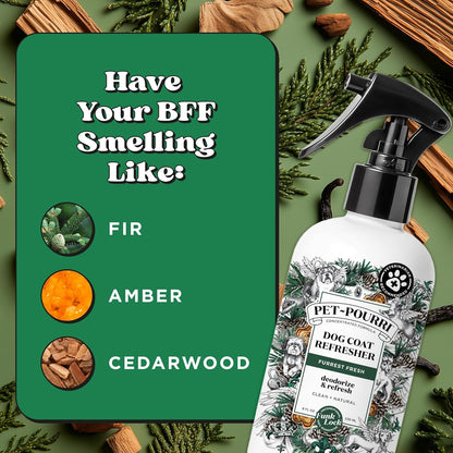 Poo-Pourri Furrest Fresh Dog Deodorizing Spray, 8 Fl Oz - Essential Oil Pet Odor Neutralizer with Fir, Amber, and Cedarwood Scent, Vet Recommended, Paraben & Sulfate-Free