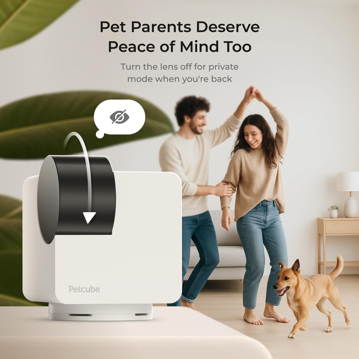 Petcube Cam 360° Interactive Wi-Fi Security Camera for Pets and Home with Mobile App, 1080P HD Video, Pan-Tilt Functionality, Night Vision, and AI Alerts