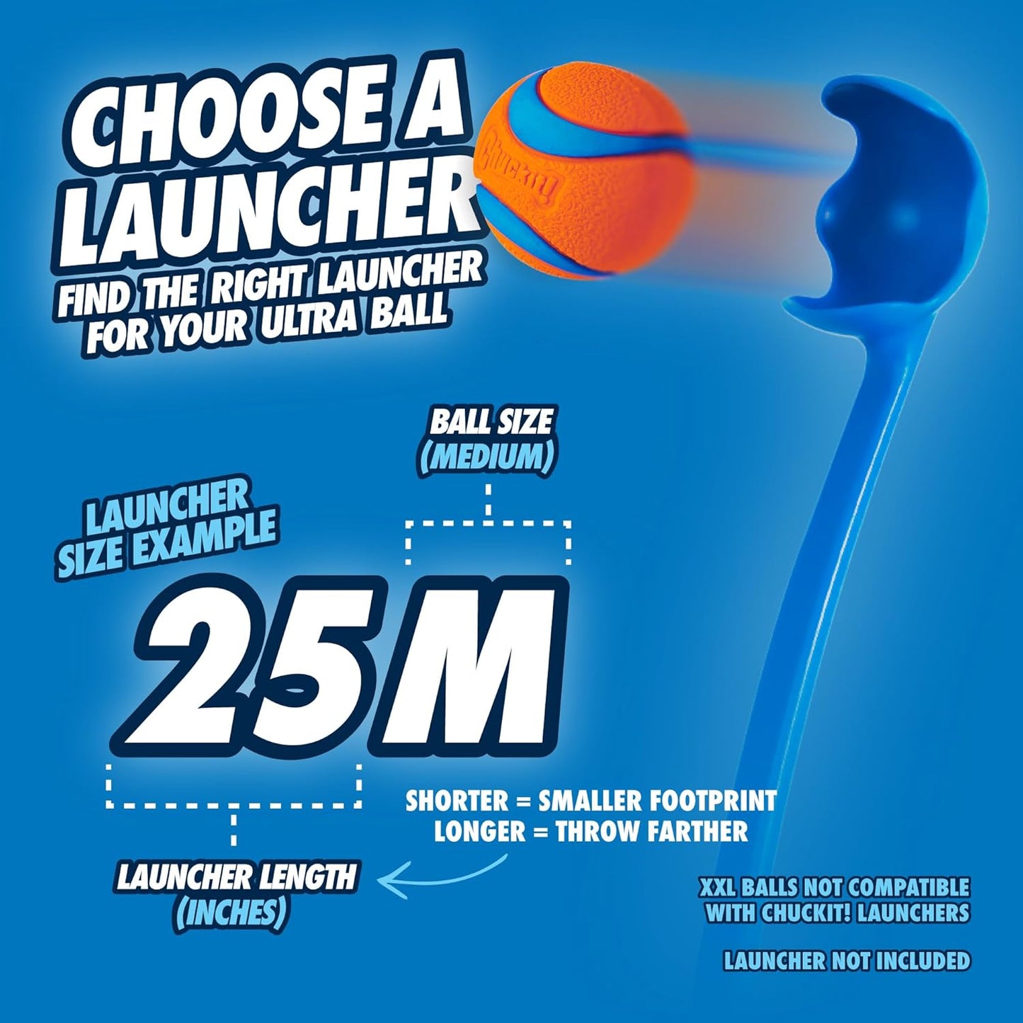 Chuckit! Ultra Ball Medium Dog Toy - Bouncy Fetch Balls for Dogs 20-60 lbs - Durable Rubber Construction - Floating Water Toys - 2.5-Inch Diameter - Pack of 3