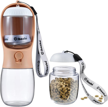 Cibaabo Portable Dog Water Bottle with Food Container and Travel Bowl - Essential Accessories for Puppies and Cats During Walks and Hikes