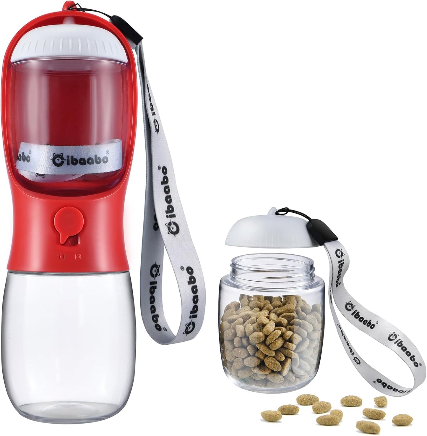 Cibaabo Portable Dog Water Bottle with Food Container and Travel Bowl - Essential Accessories for Puppies and Cats During Walks and Hikes