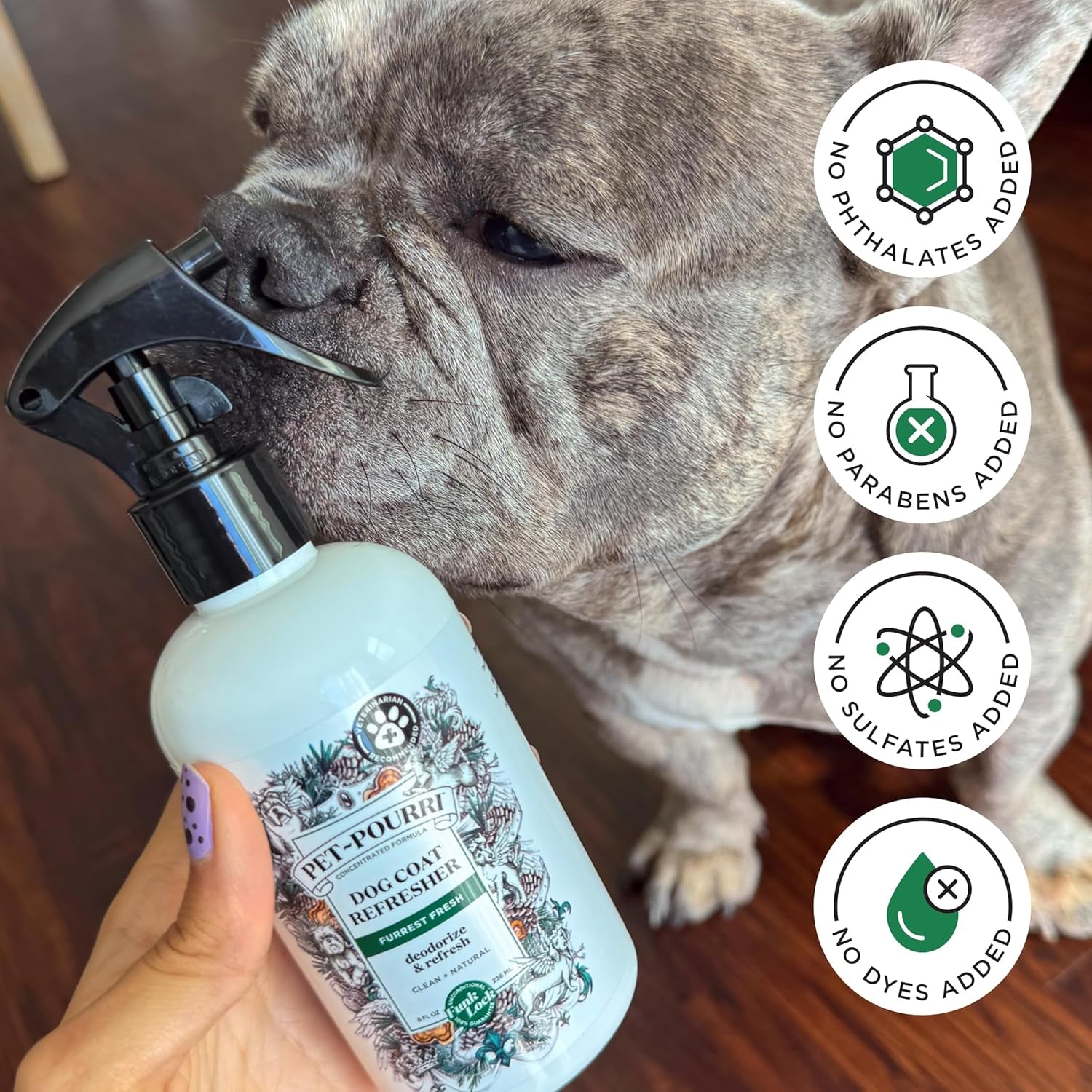 Poo-Pourri Furrest Fresh Dog Deodorizing Spray, 8 Fl Oz - Essential Oil Pet Odor Neutralizer with Fir, Amber, and Cedarwood Scent, Vet Recommended, Paraben & Sulfate-Free