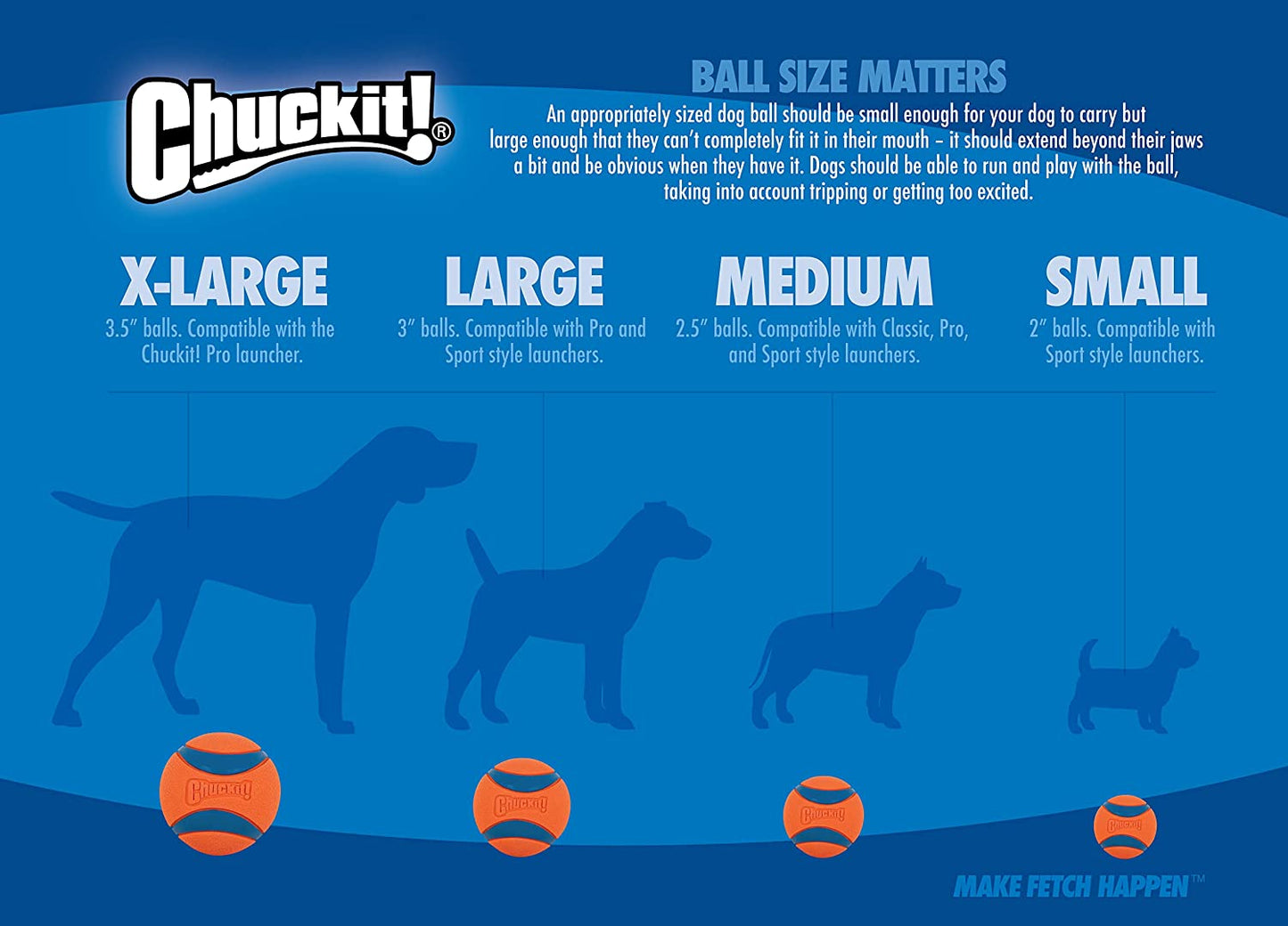 Chuckit! Ultra Ball Medium Dog Toy - Bouncy Fetch Balls for Dogs 20-60 lbs - Durable Rubber Construction - Floating Water Toys - 2.5-Inch Diameter - Pack of 3