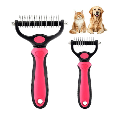 Dematting Comb and Undercoat Rake for Dogs and Cats - Professional Grooming Tool for Long Hair, Removes Tangles, Knots, and Loose Fur (Blue, Large)