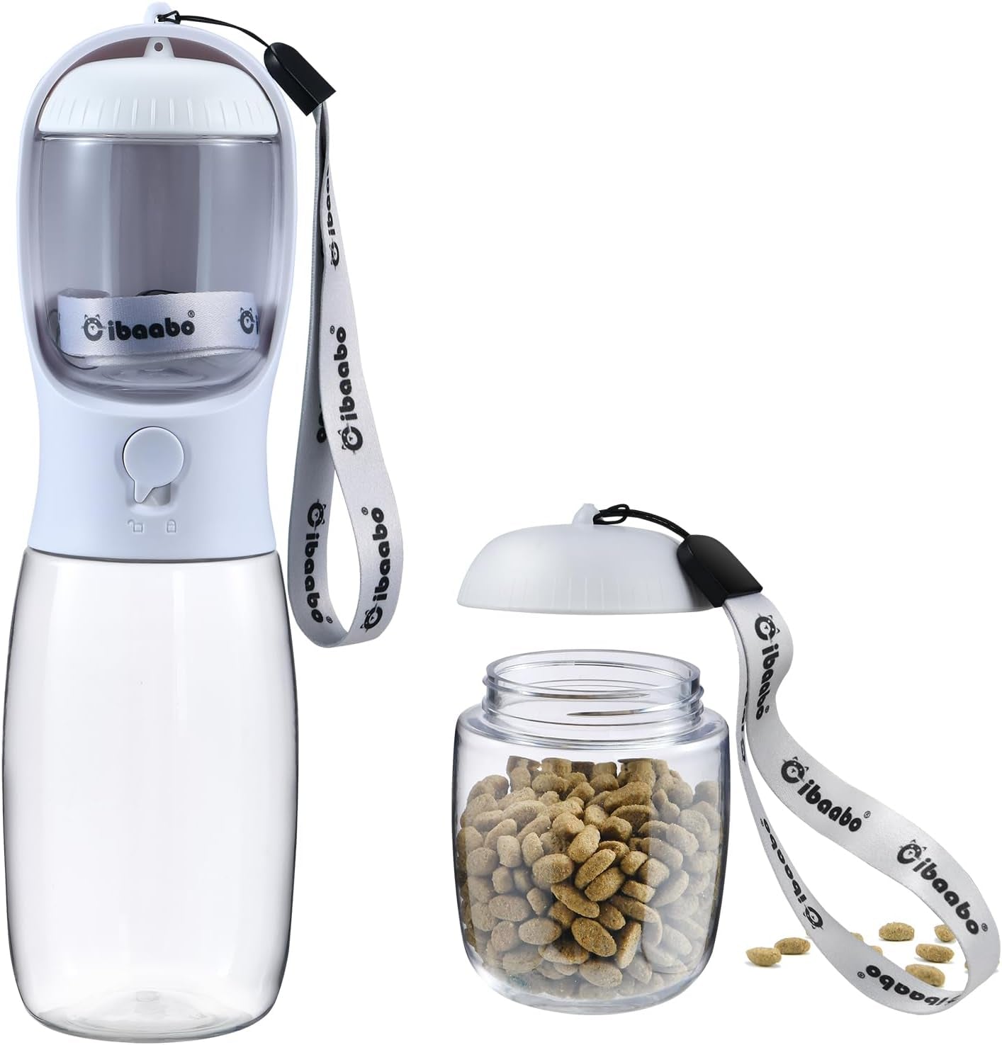 Cibaabo Portable Dog Water Bottle with Food Container and Travel Bowl - Essential Accessories for Puppies and Cats During Walks and Hikes