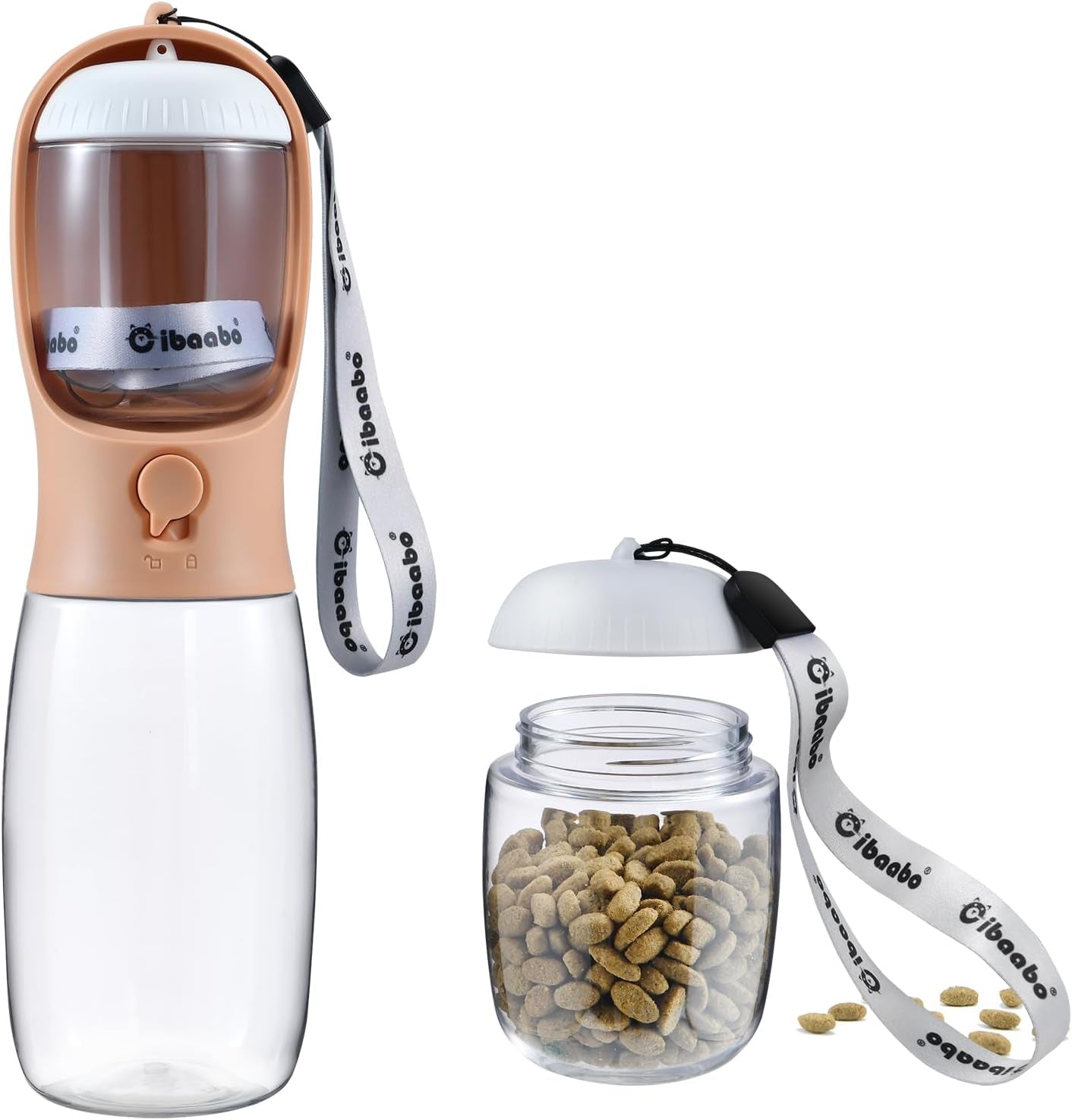 Cibaabo Portable Dog Water Bottle with Food Container and Travel Bowl - Essential Accessories for Puppies and Cats During Walks and Hikes