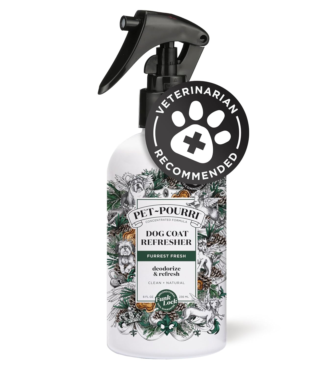 Poo-Pourri Furrest Fresh Dog Deodorizing Spray, 8 Fl Oz - Essential Oil Pet Odor Neutralizer with Fir, Amber, and Cedarwood Scent, Vet Recommended, Paraben & Sulfate-Free