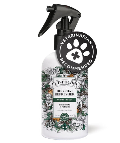 Poo-Pourri Furrest Fresh Dog Deodorizing Spray, 8 Fl Oz - Essential Oil Pet Odor Neutralizer with Fir, Amber, and Cedarwood Scent, Vet Recommended, Paraben & Sulfate-Free