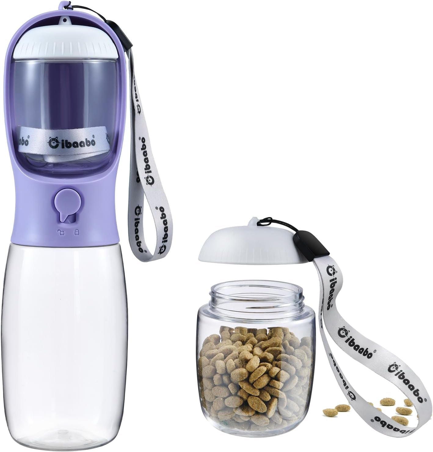 Cibaabo Portable Dog Water Bottle with Food Container and Travel Bowl - Essential Accessories for Puppies and Cats During Walks and Hikes
