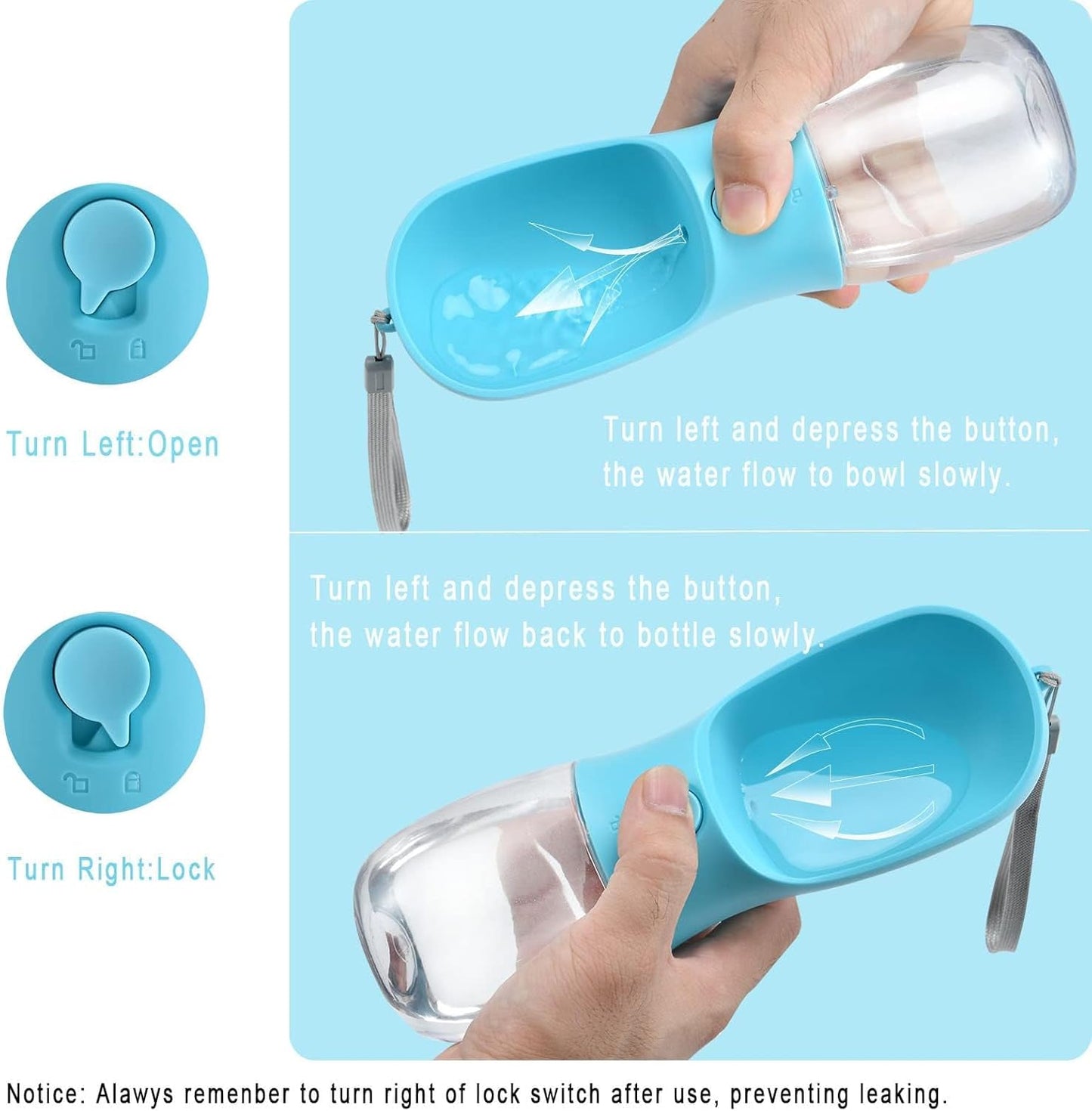 Cibaabo Portable Dog Water Bottle with Food Container and Travel Bowl - Essential Accessories for Puppies and Cats During Walks and Hikes