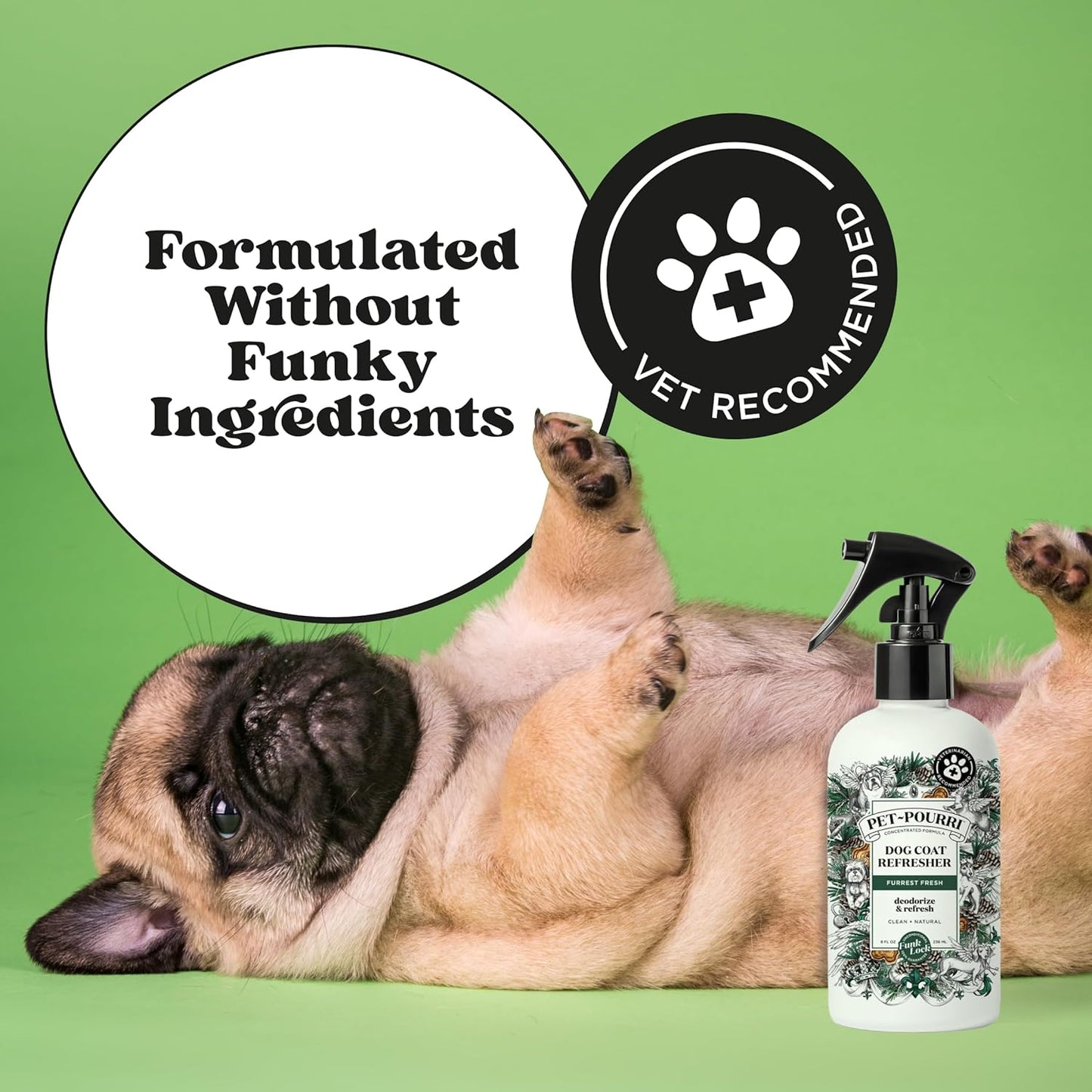 Poo-Pourri Furrest Fresh Dog Deodorizing Spray, 8 Fl Oz - Essential Oil Pet Odor Neutralizer with Fir, Amber, and Cedarwood Scent, Vet Recommended, Paraben & Sulfate-Free