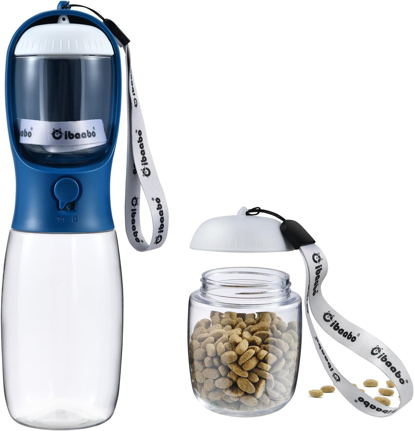 Cibaabo Portable Dog Water Bottle with Food Container and Travel Bowl - Essential Accessories for Puppies and Cats During Walks and Hikes