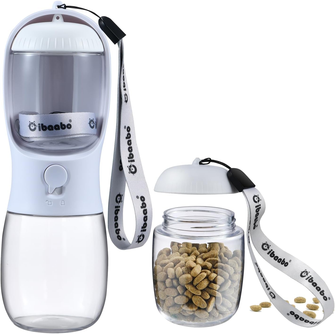 Cibaabo Portable Dog Water Bottle with Food Container and Travel Bowl - Essential Accessories for Puppies and Cats During Walks and Hikes