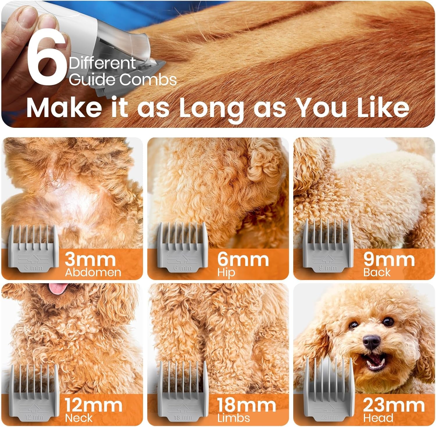 Oneisall Professional Dog Grooming Vacuum with Clipper and Nail Grinder, 1.5L Dust Cup, 7-in-1 Shedding Brush for Pet Hair and Home Cleaning (Blue)
