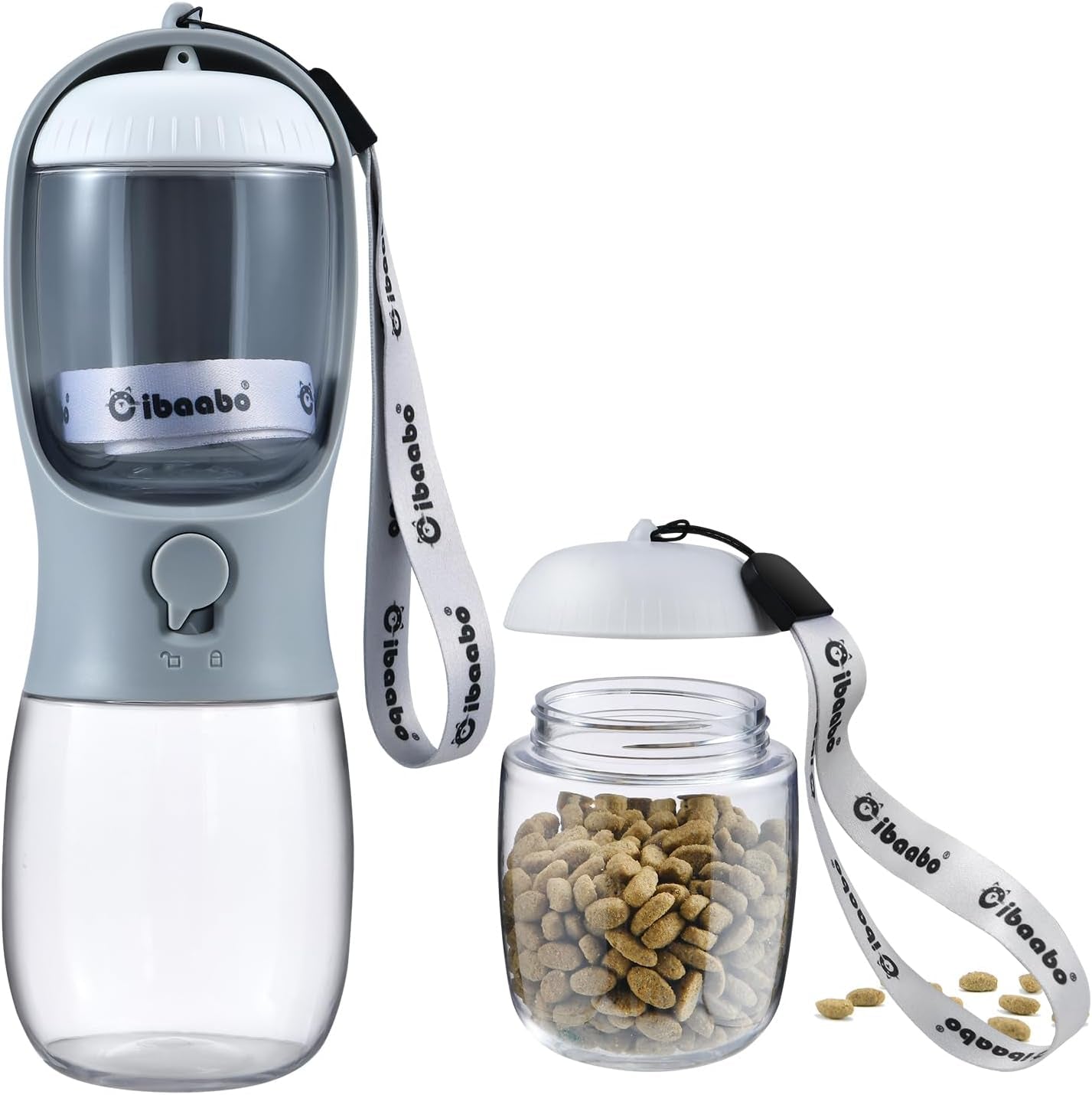 Cibaabo Portable Dog Water Bottle with Food Container and Travel Bowl - Essential Accessories for Puppies and Cats During Walks and Hikes